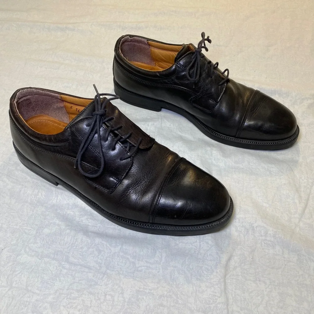 G.H.‎ Bass & Co. Mardi Cap Toe Oxford Dress Shoes Men's Size 12 M Black Italy